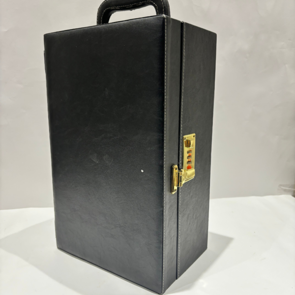 Premium Bar Box 3 Glass Black Plain (Borsi Leathers Bags) - Image 2